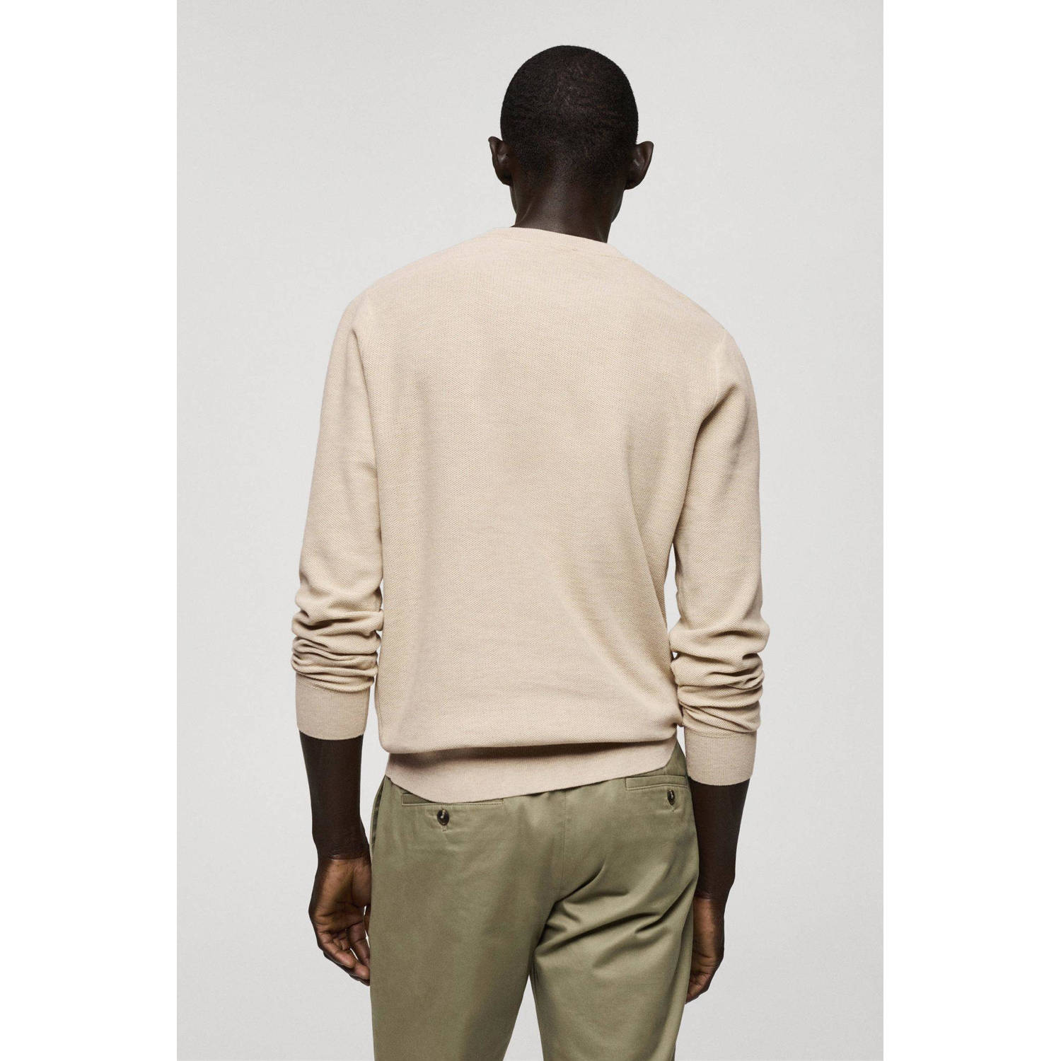 Mango Man gebreide trui beige