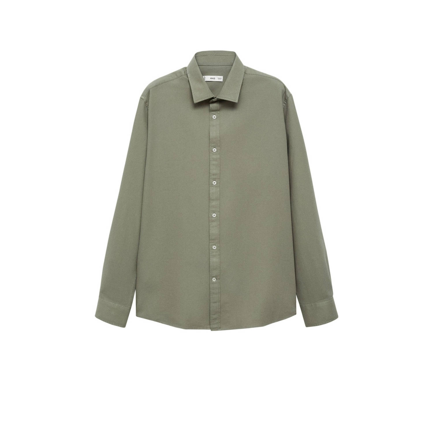 Mango Man slim fit overhemd kaki