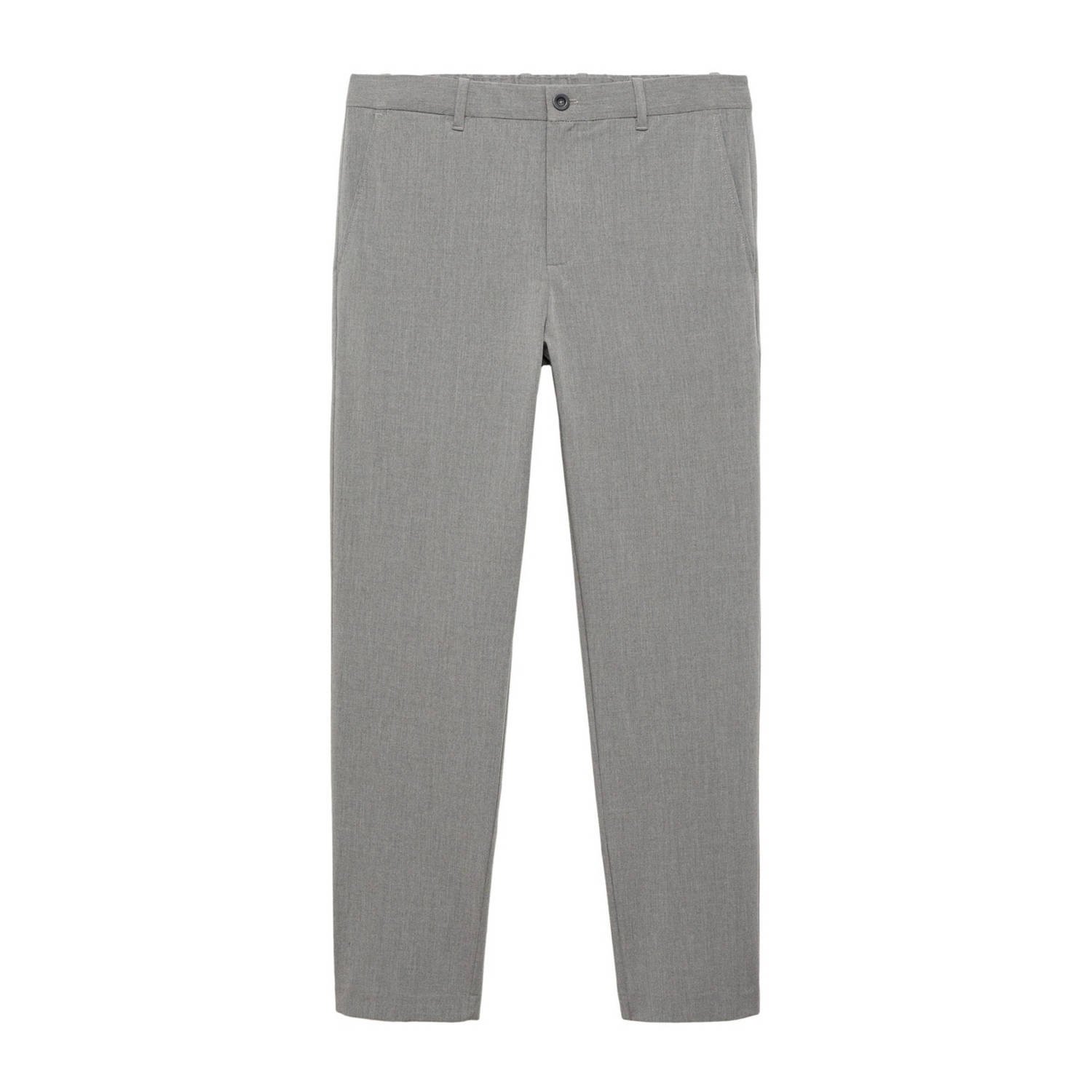 Mango Man slim fit pantalon grijs