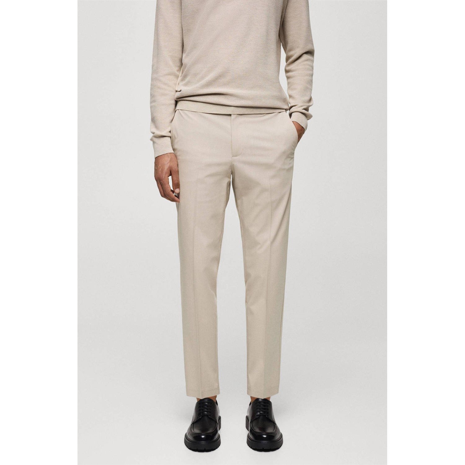 Mango Man slim fit pantalon lichtbeige