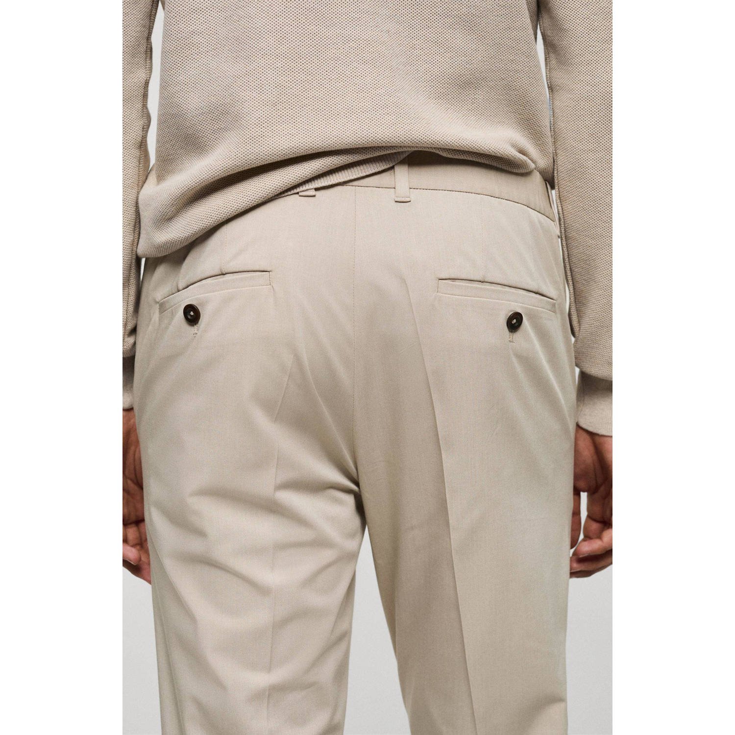 Mango Man slim fit pantalon lichtbeige