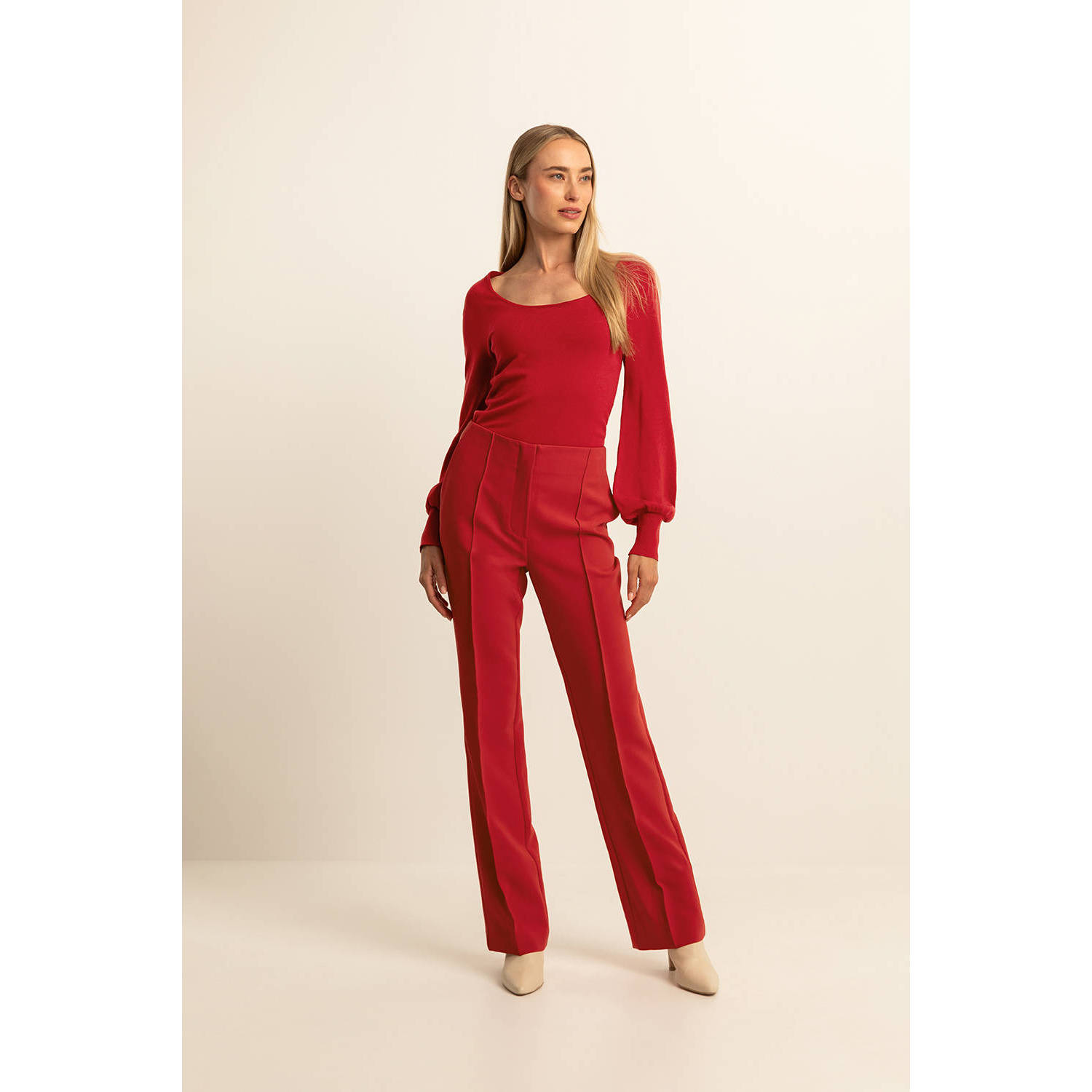 Expresso straight fit pantalon rood