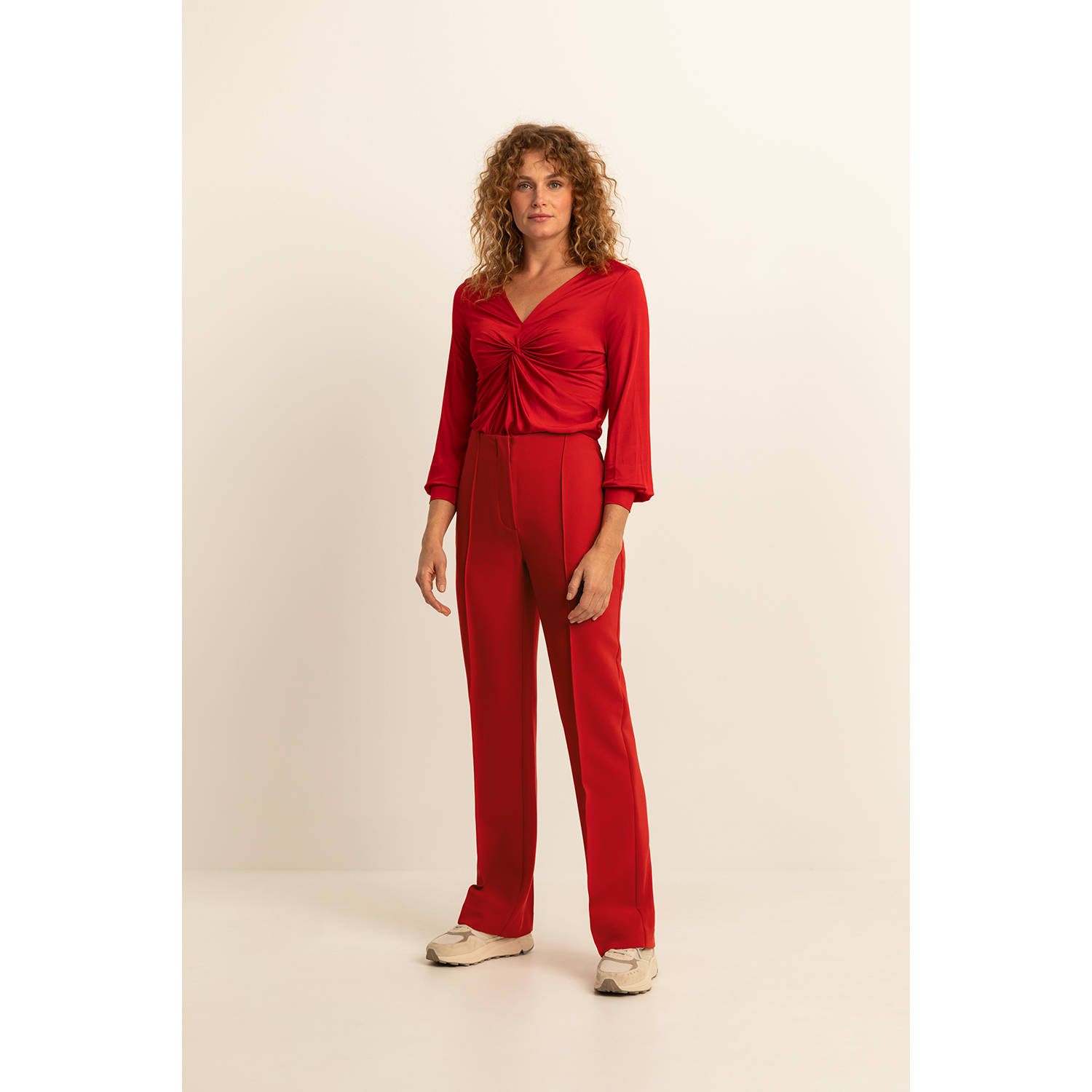 Expresso straight fit pantalon rood