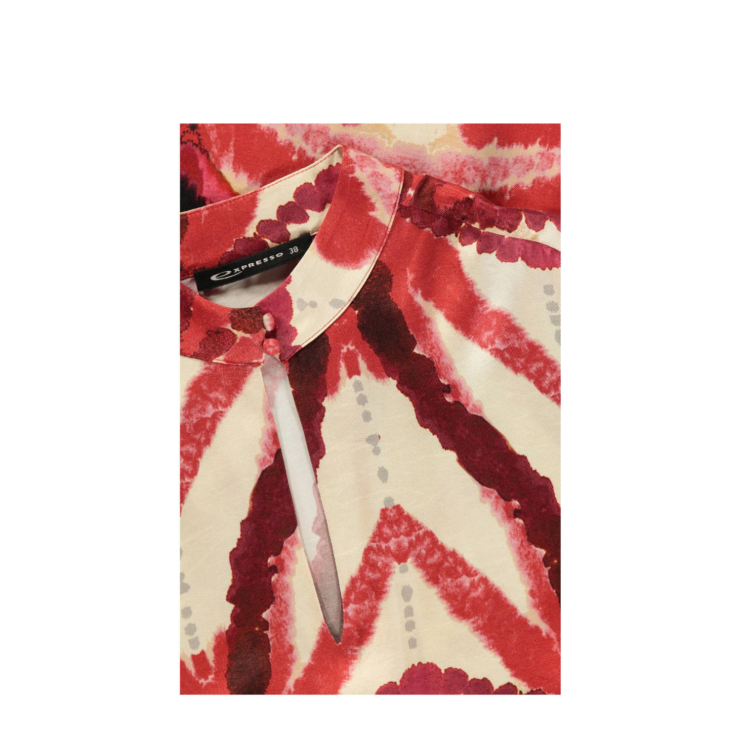 Expresso geweven top met all over print rood ecru zwart
