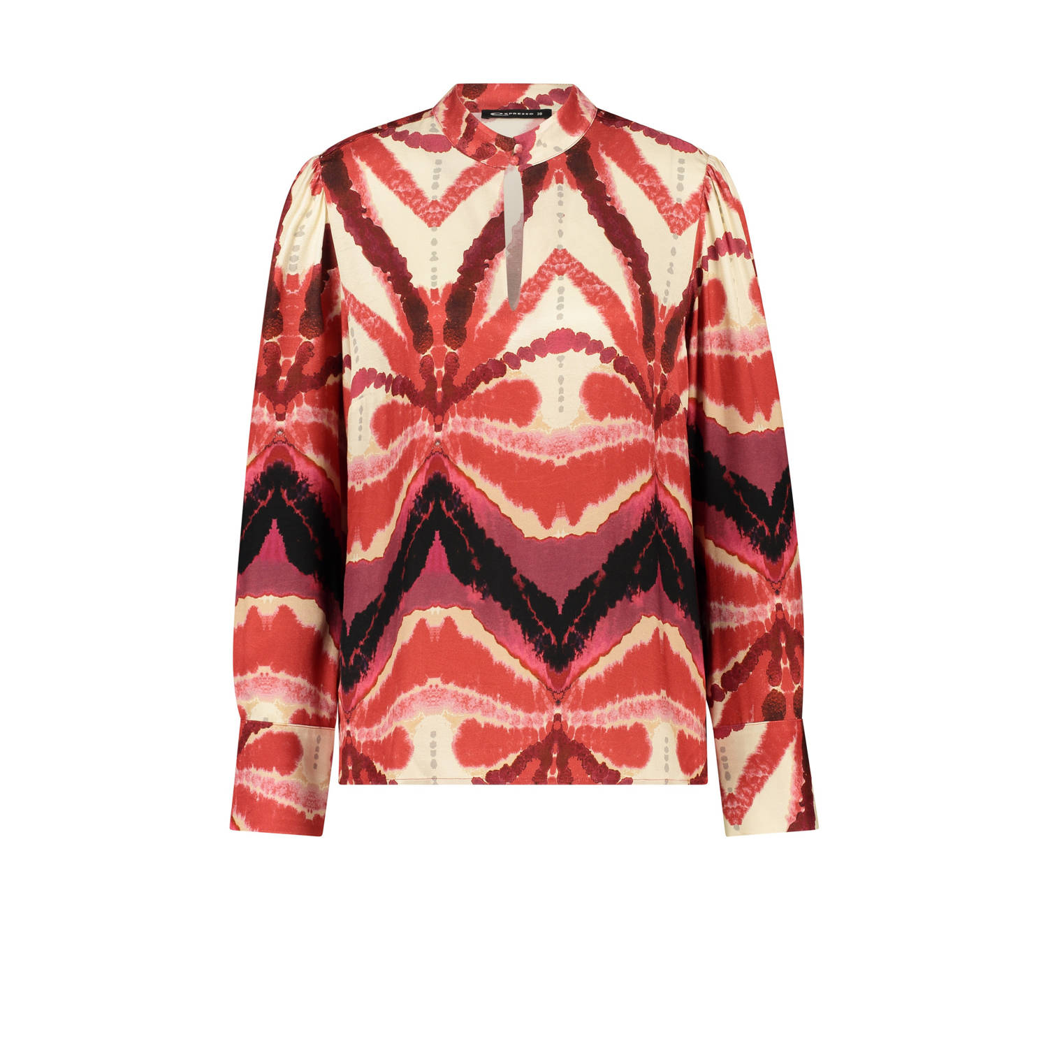 Expresso geweven top met all over print rood ecru zwart