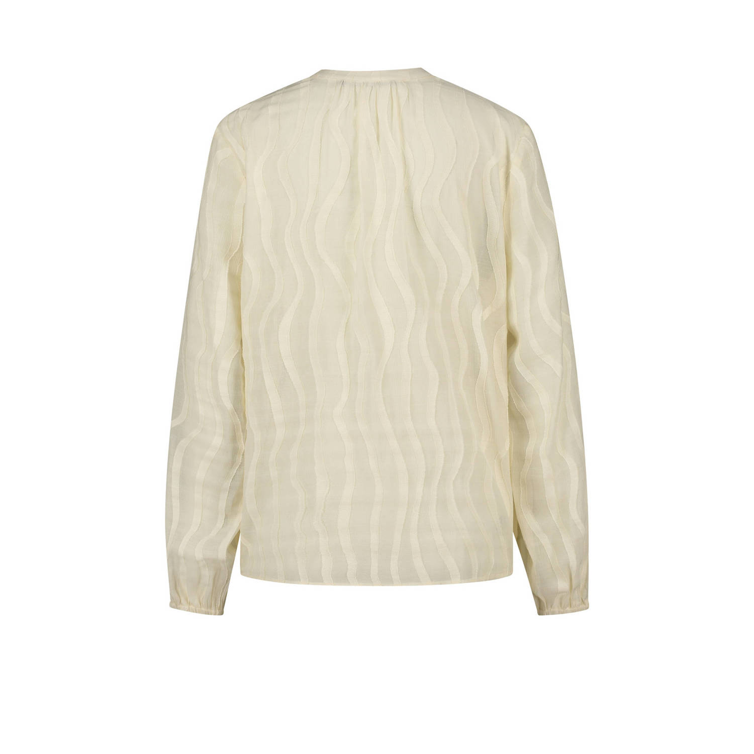 Expresso geweven top met all over print en textuur ecru