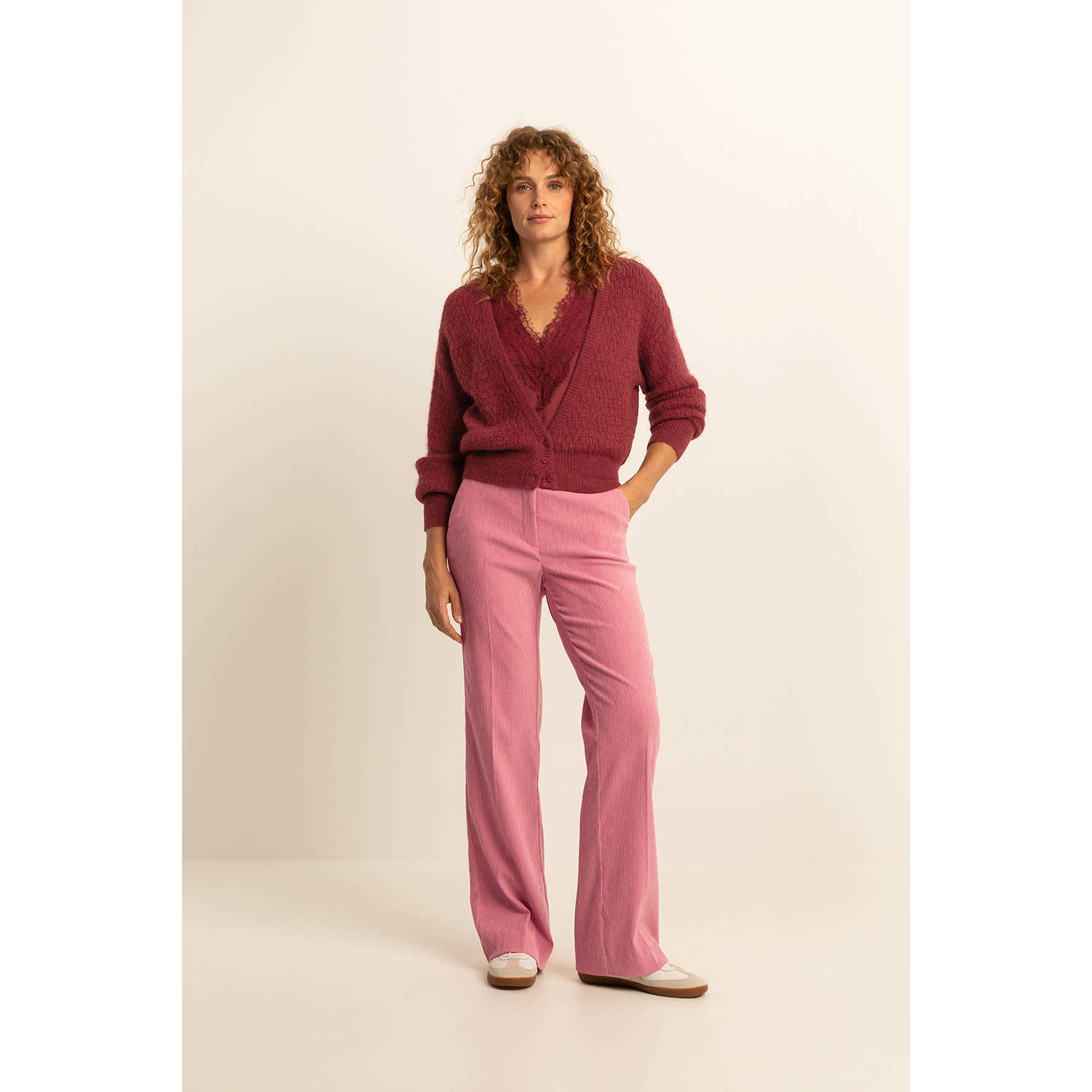 Expresso corduroy straight fit pantalon oudroze