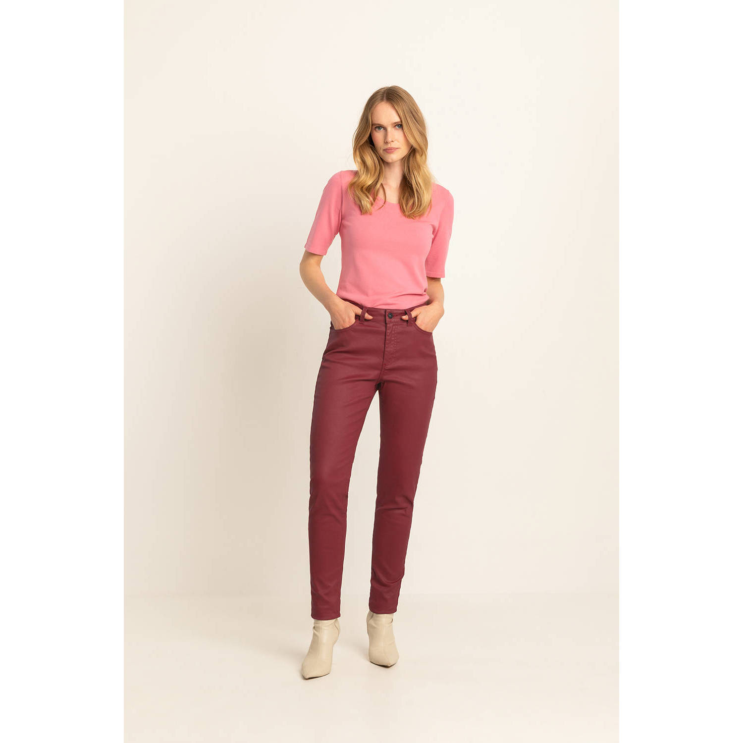 Expresso slim fit jeans roodbruin