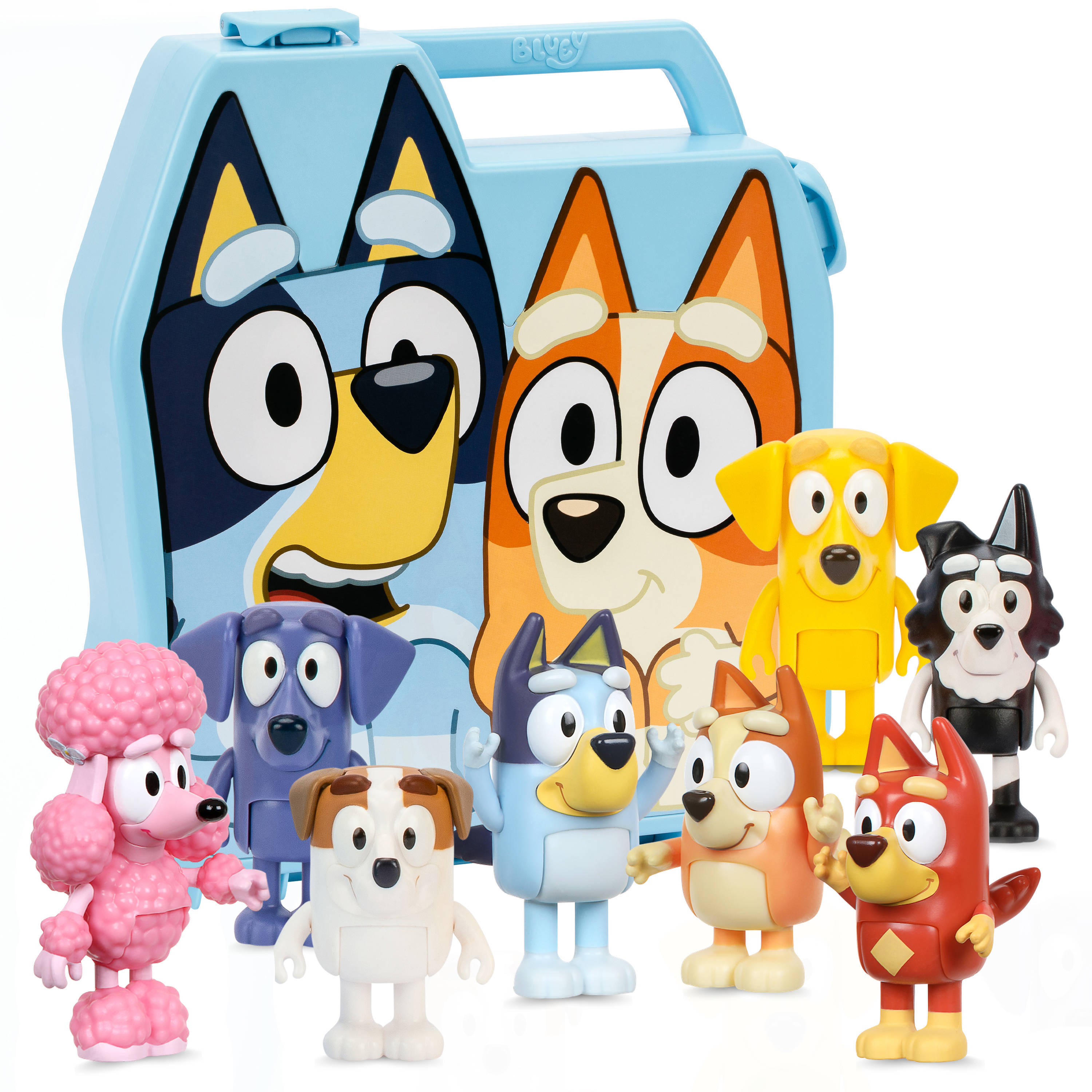 Moose Toys Bluey Verzamelkoffer met 8 speelfiguren Deluxe set