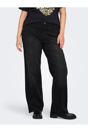 high waist tapered jeans black denim