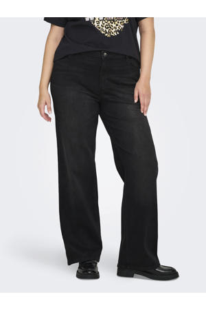 high waist tapered jeans black denim