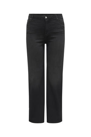 high waist tapered jeans black denim
