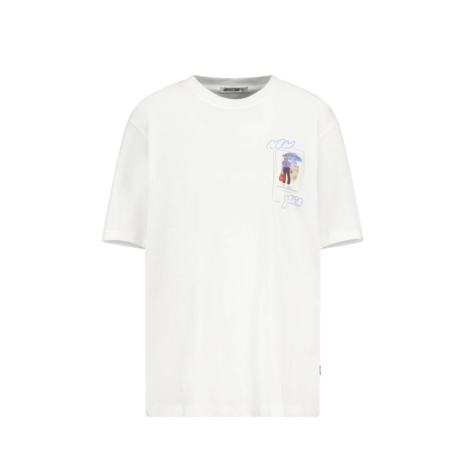 America Today jersey T-shirt met printopdruk ecru
