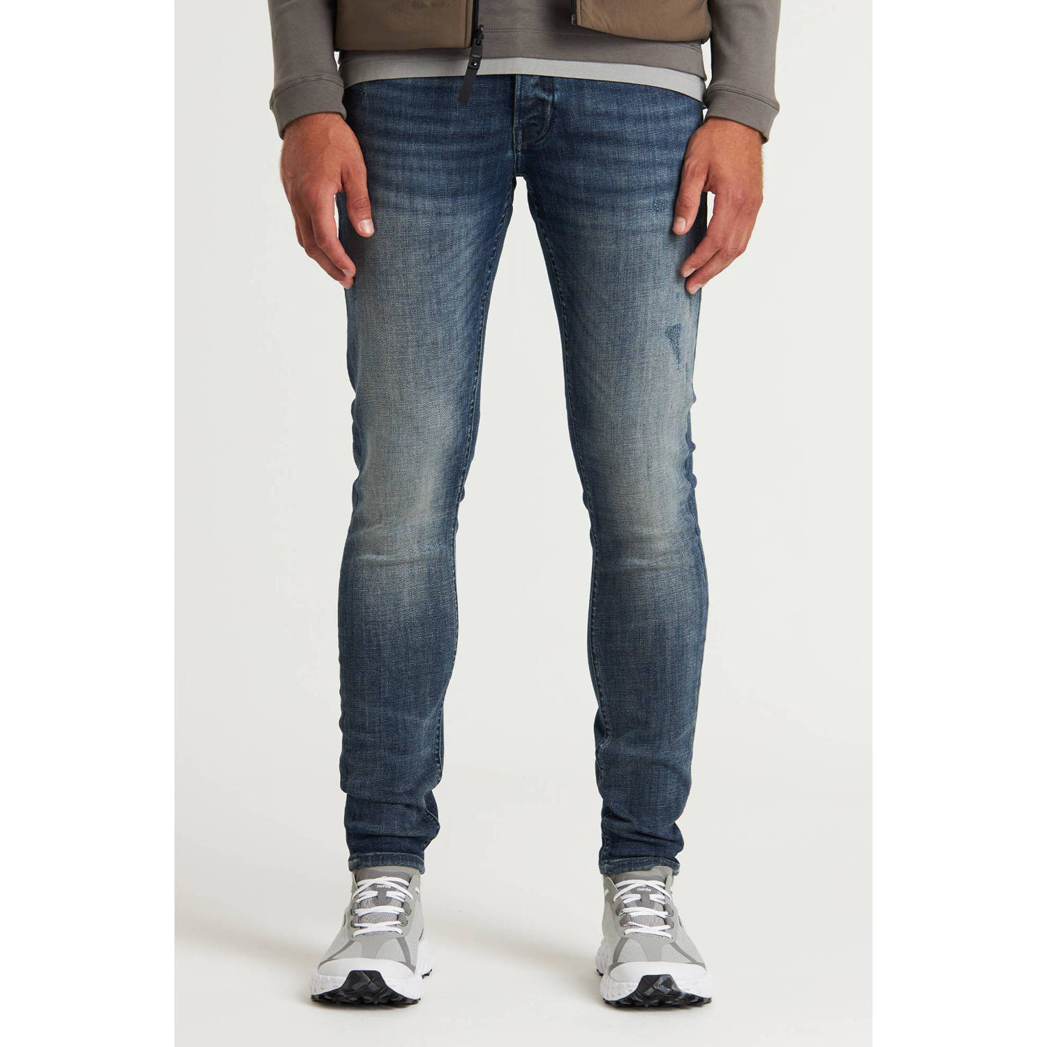CHASIN' slim fit jeans EGO Dence dark blue damage