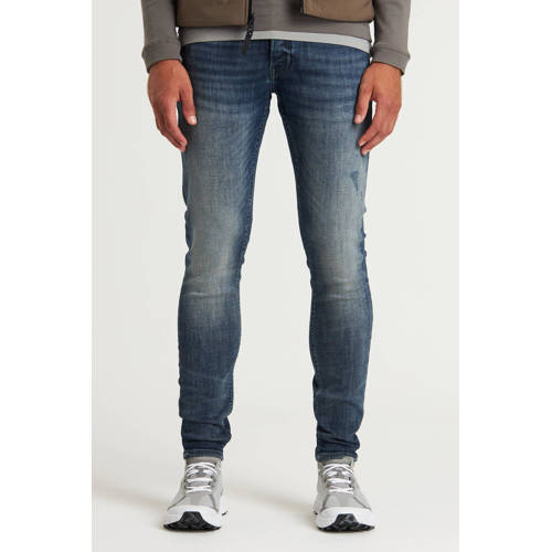 CHASIN' slim fit jeans EGO Dence dark blue damage afbeelding