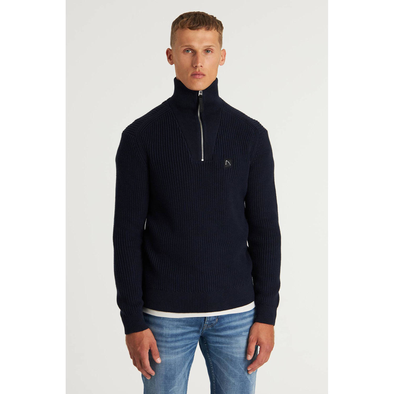 Chasin Half Zip Pullover Blue Heren