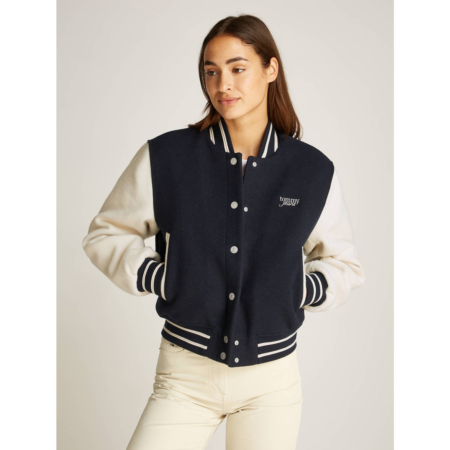 TOMMY JEANS Dames Jassen Tjw Wool Varsity Jacket Ext Donkerblauw