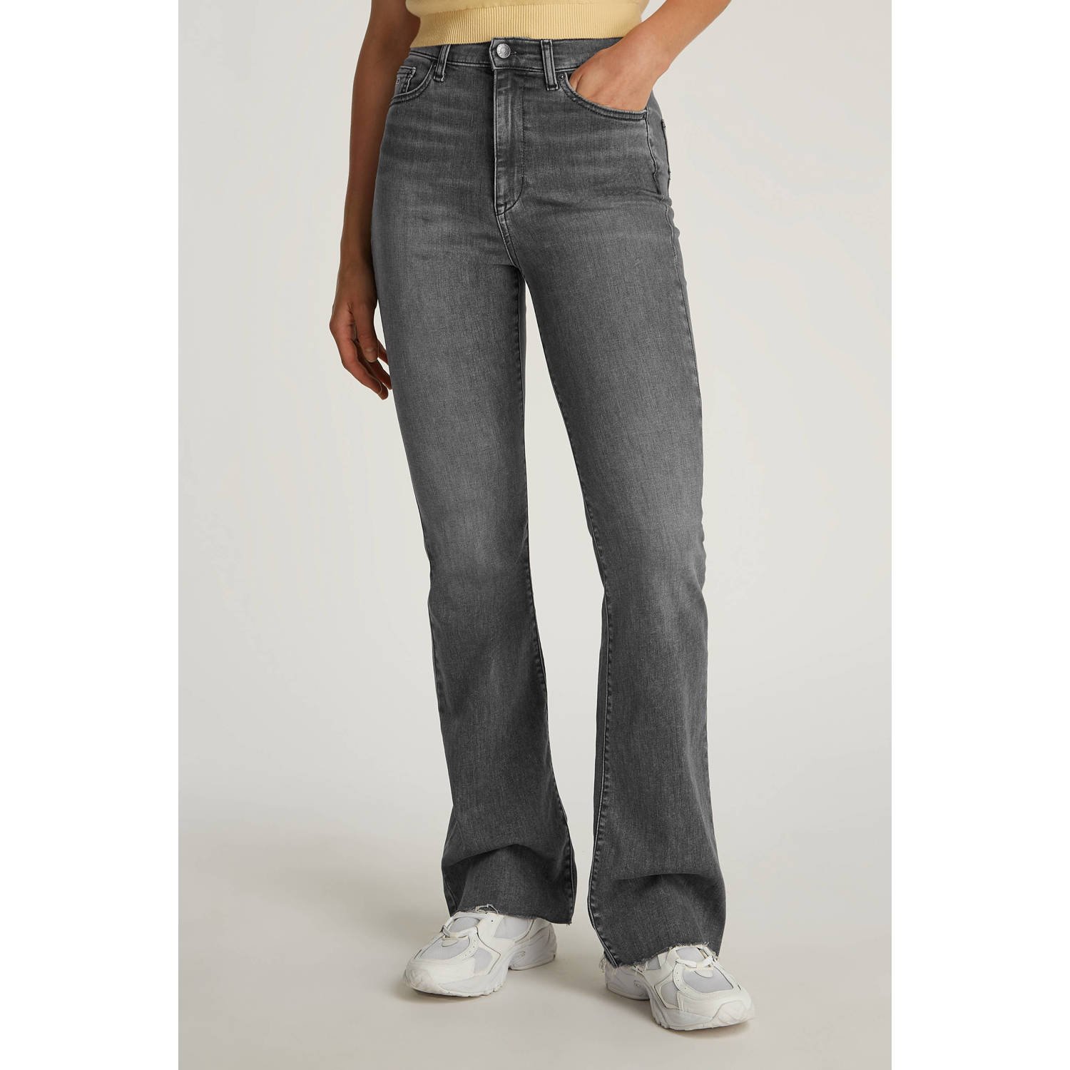 Tommy Jeans high waist flared jeans grey denim