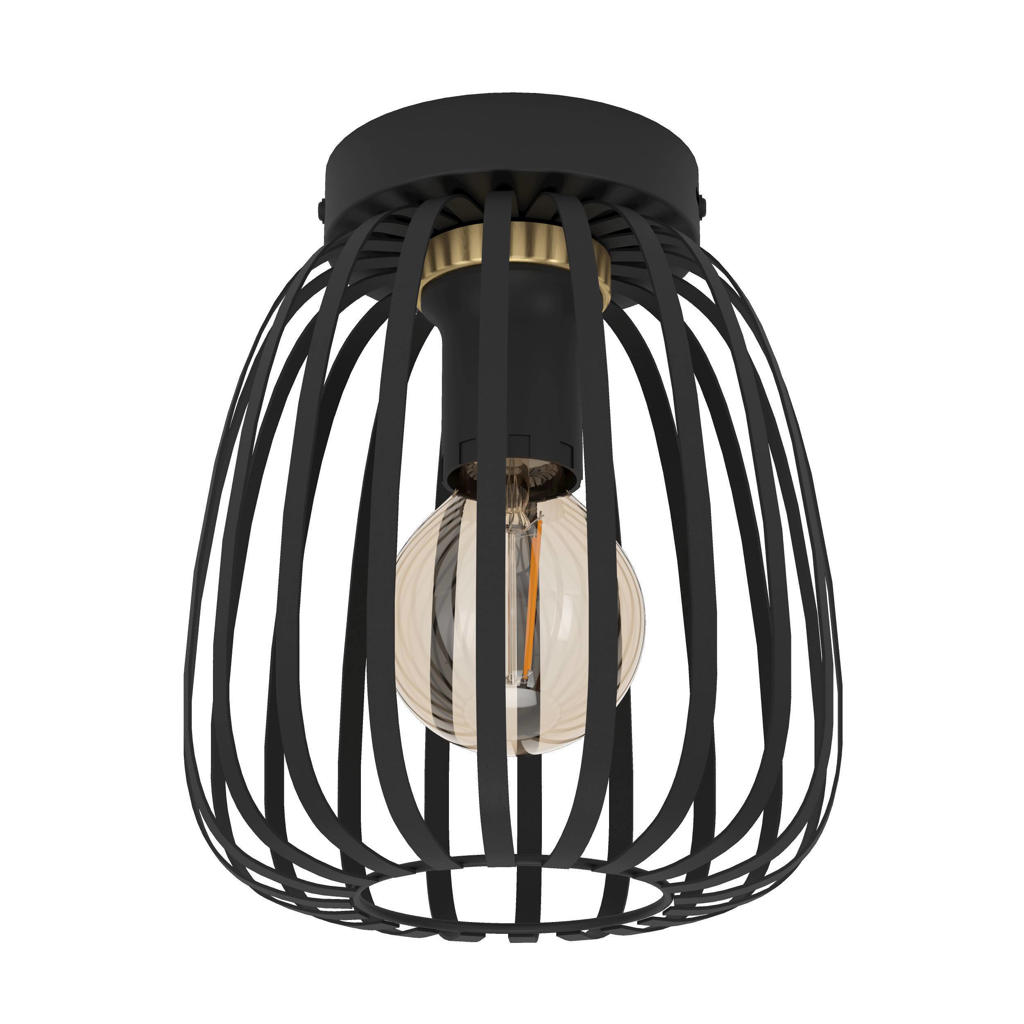 EGLO Pocicas Plafondlamp - E27 - Ø 20 cm - Zwart/Goud