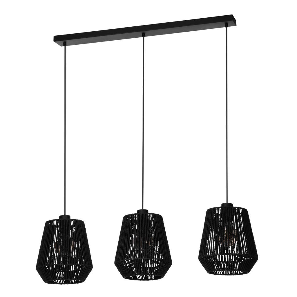 EGLO Persley Hanglamp - E27 - Papier|Staal - Zwart