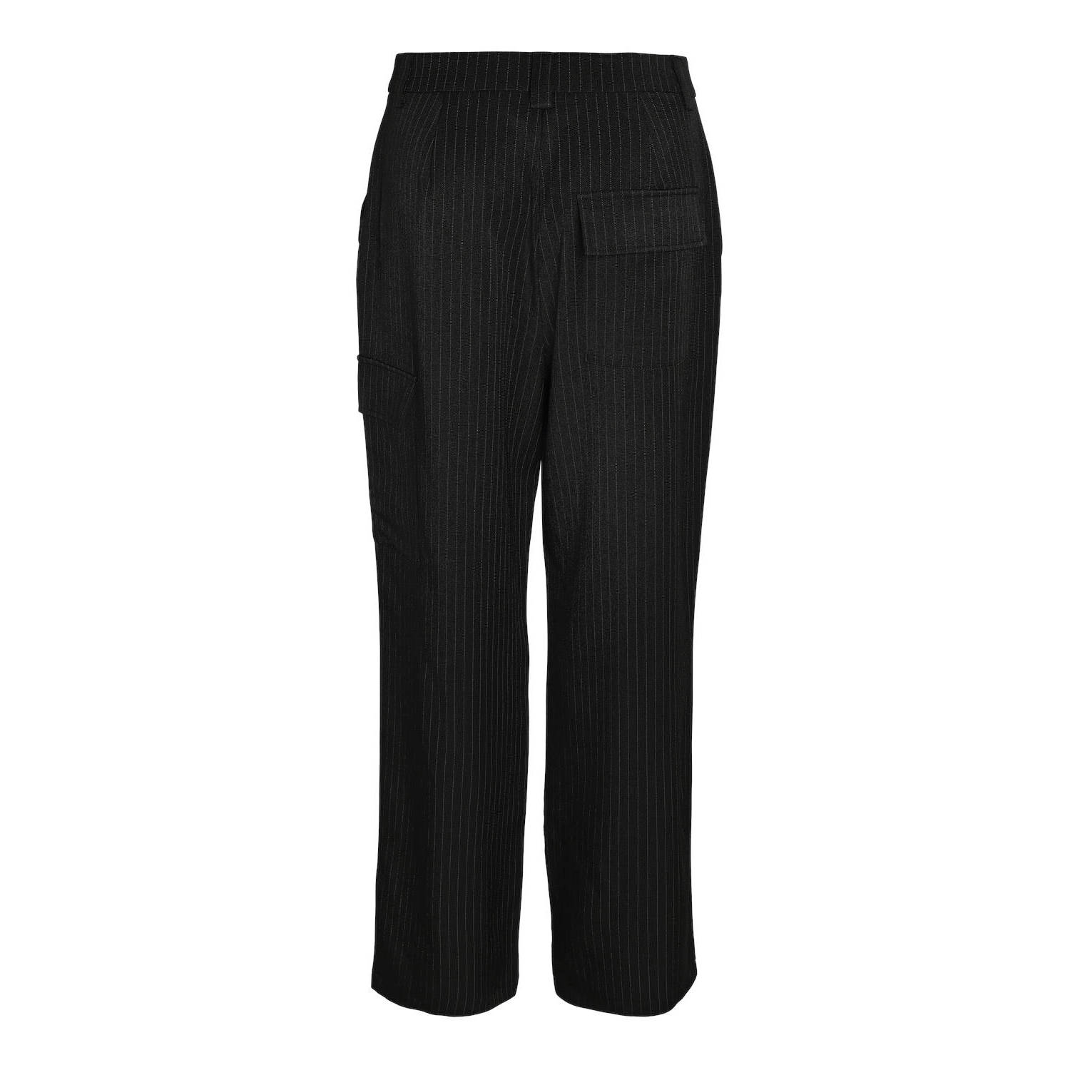 NOISY MAY Curve wide leg cargo broek NMDALLAS met krijtstreep
