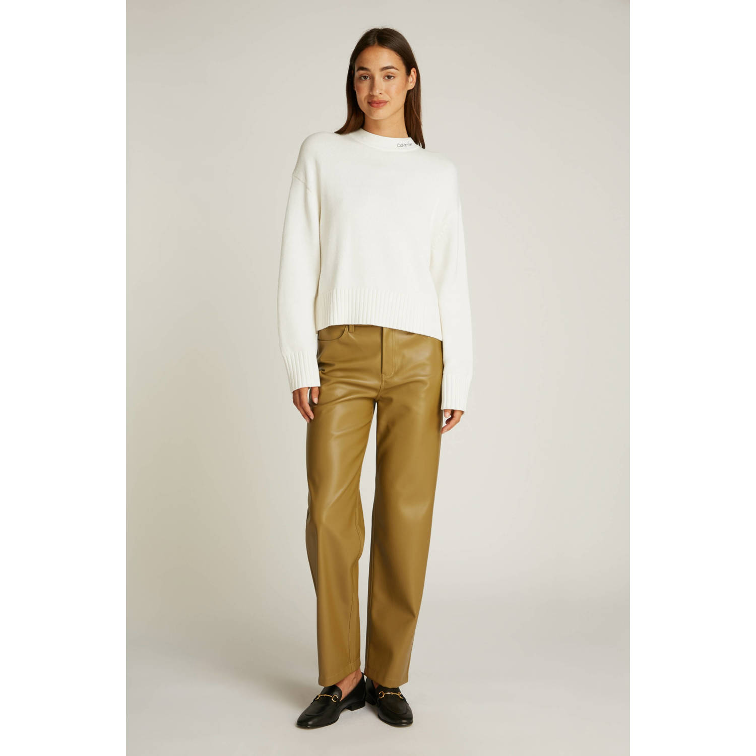 CALVIN KLEIN JEANS gebreide trui ivoor