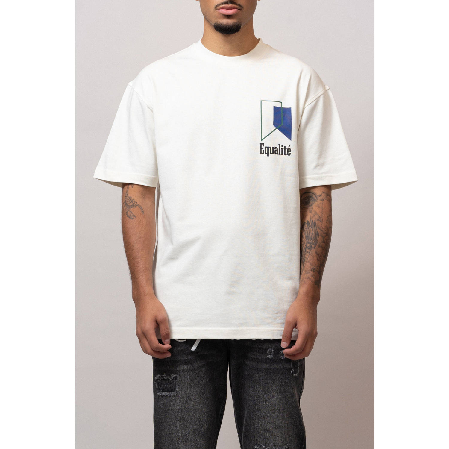 Equalité T-shirt NOAH met backprint ecru