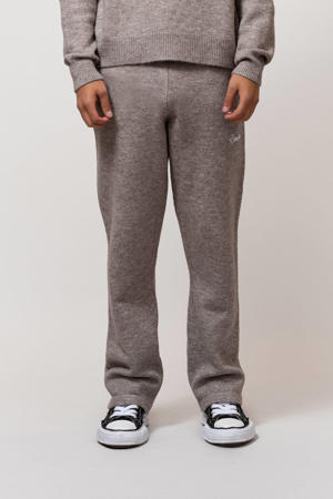 straight fit joggingbroek taupe