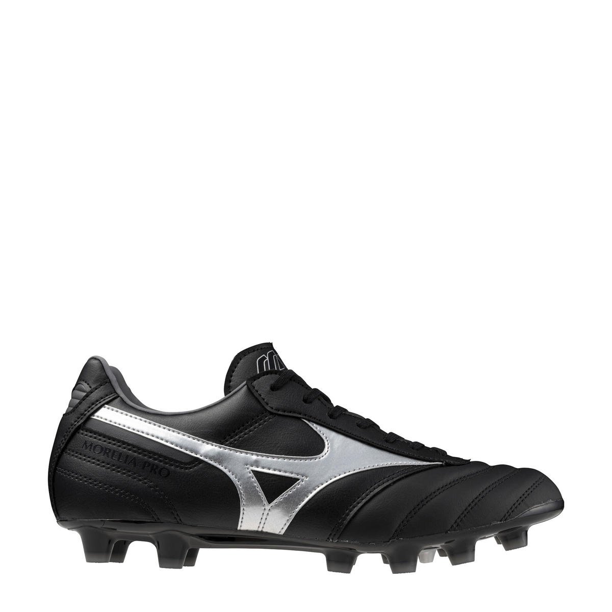 Mizuno Morelia Pro MD senior voetbalschoenen zwart/zilvergrijs