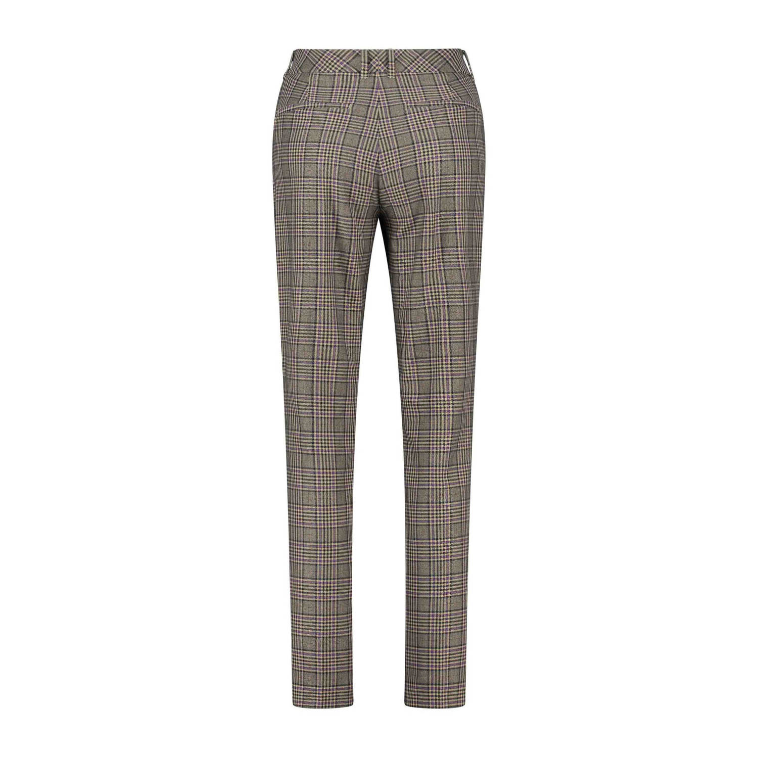 Expresso geruite straight fit broek bruin