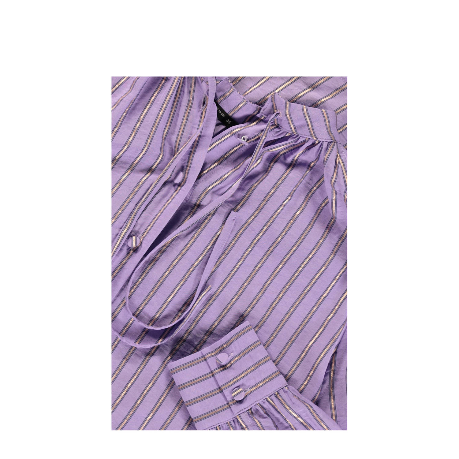 Expresso gestreepte geweven blouse paars