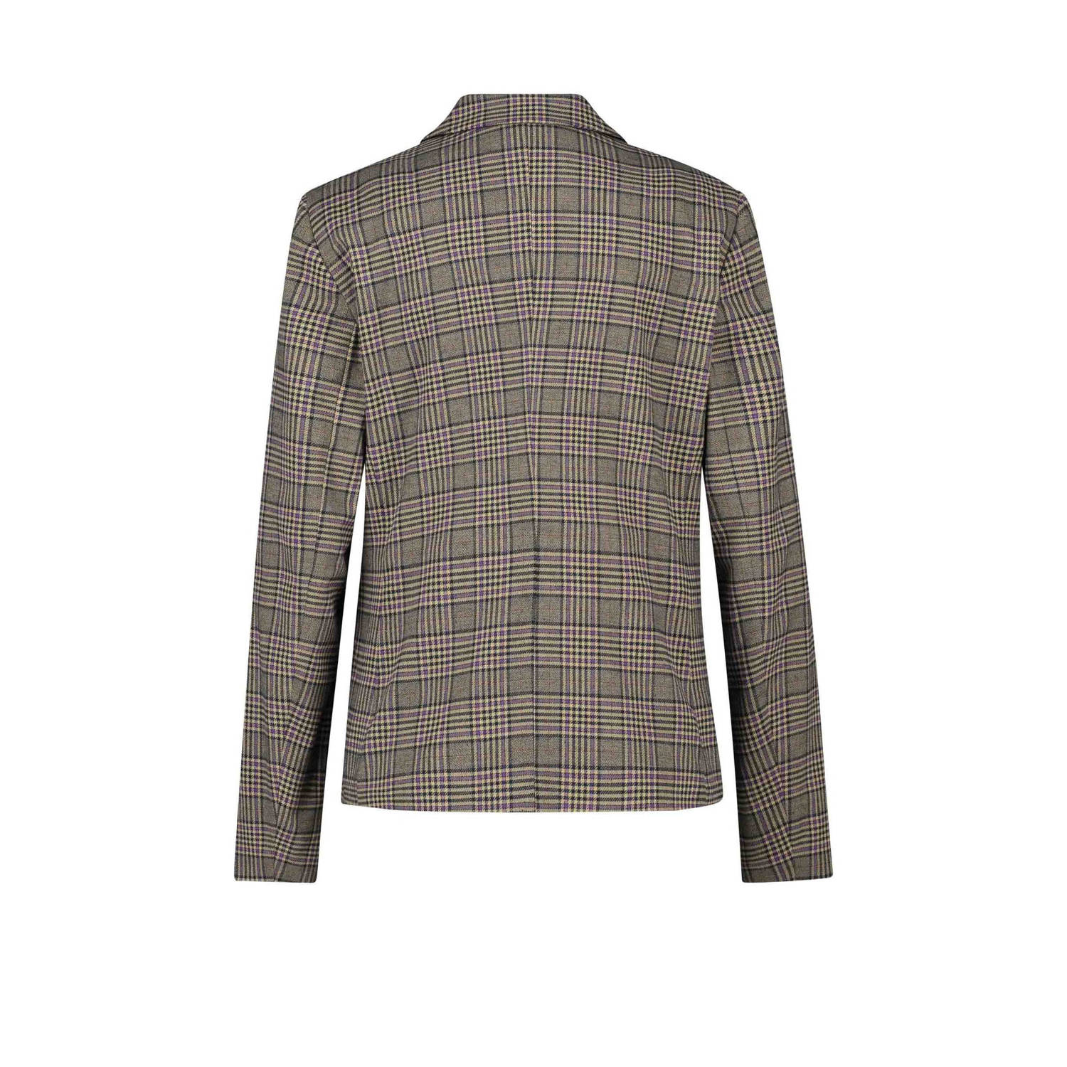 Expresso geruite getailleerde blazer bruin