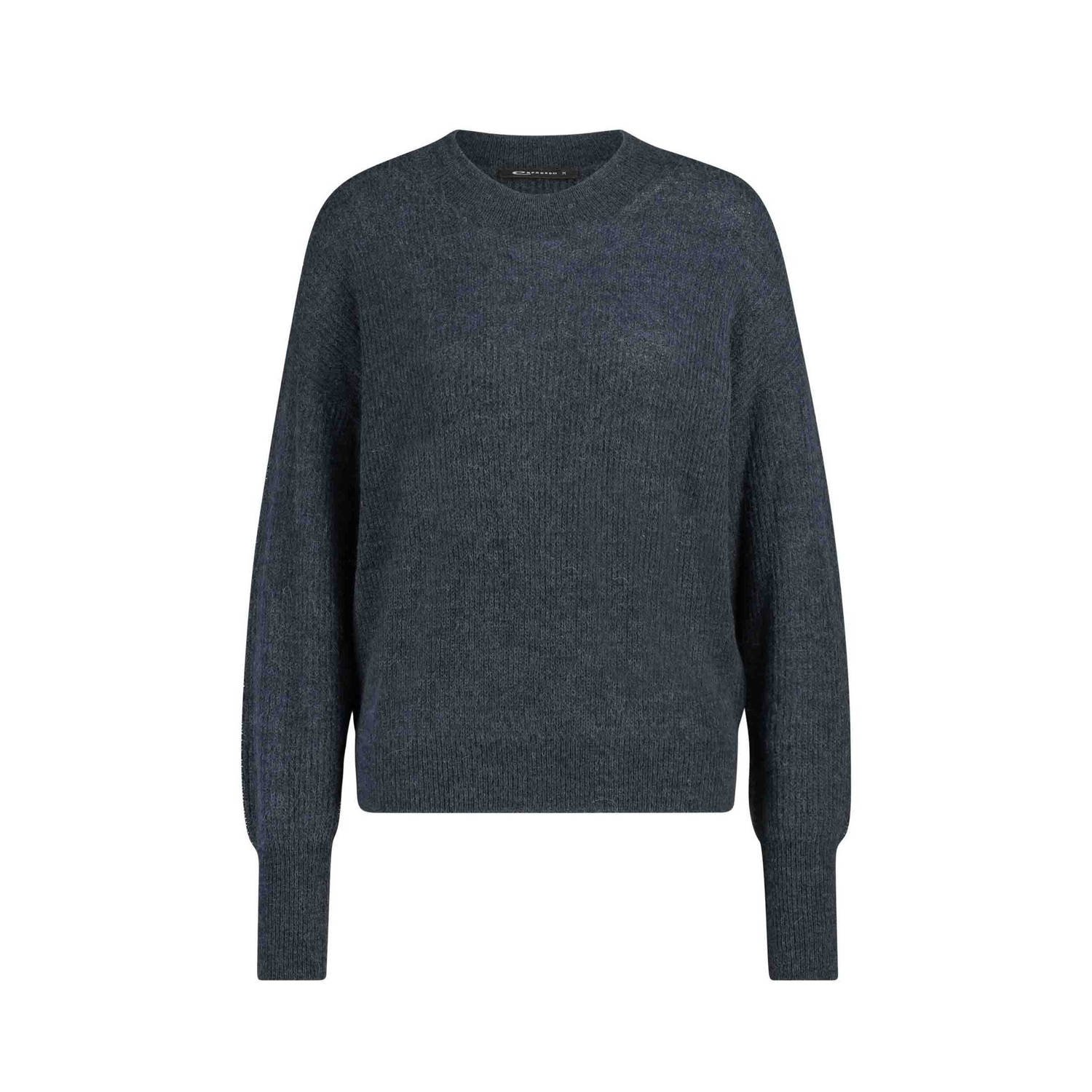 Expresso wollen gebreide trui donkerblauw