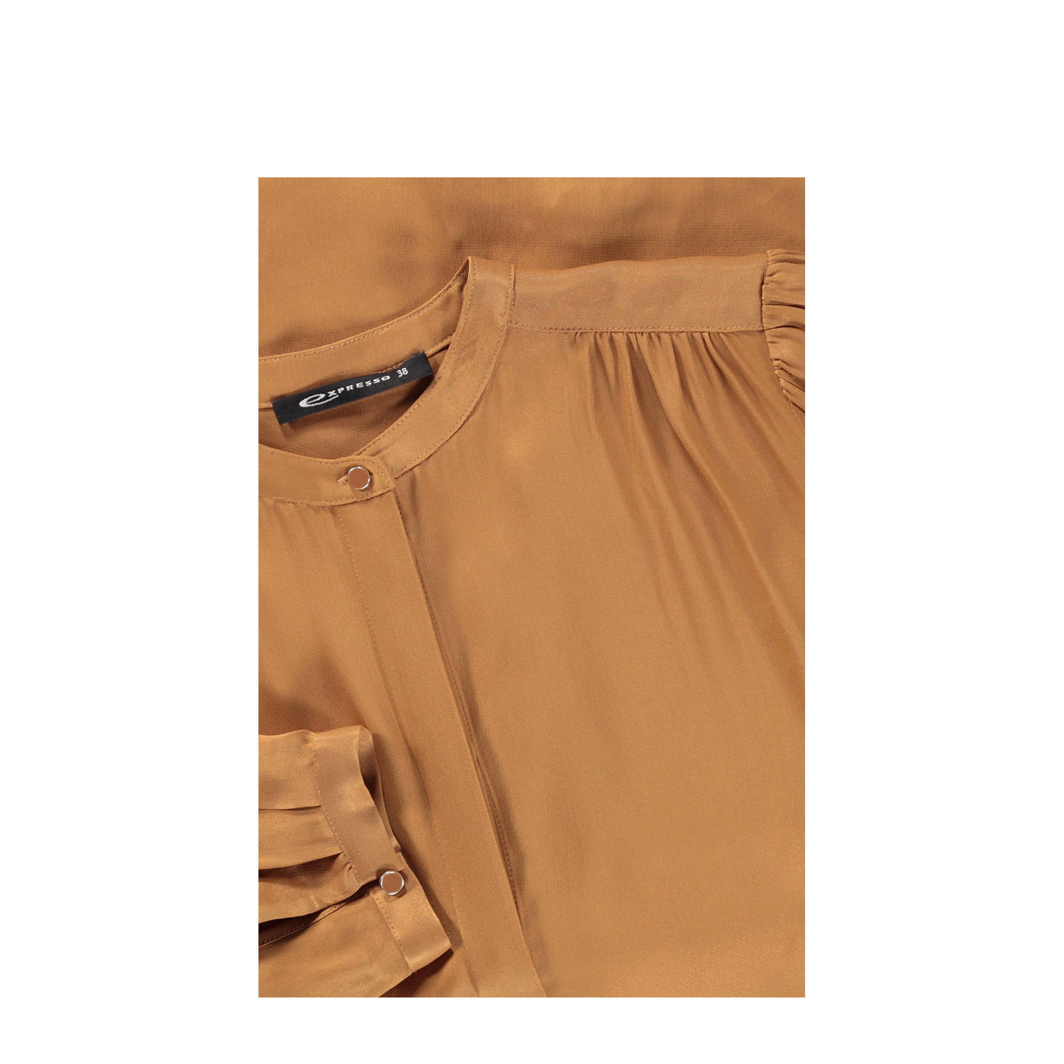 Expresso satijnen blouse camel