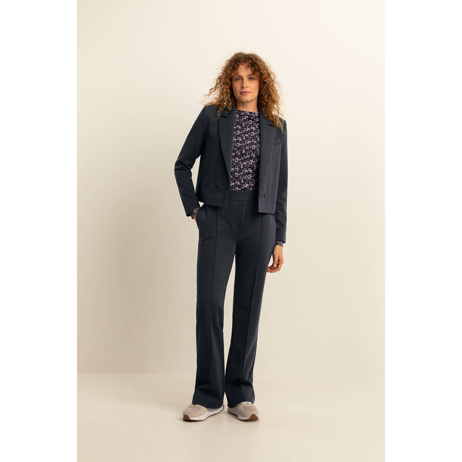 Expresso flared broek donkerblauw