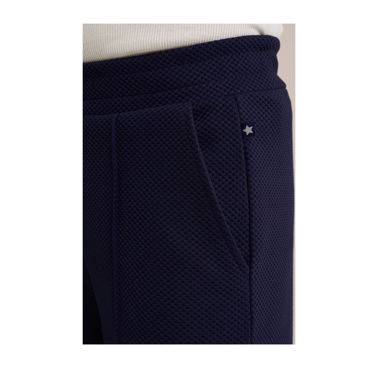 WE Fashion straight fit broek donkerblauw