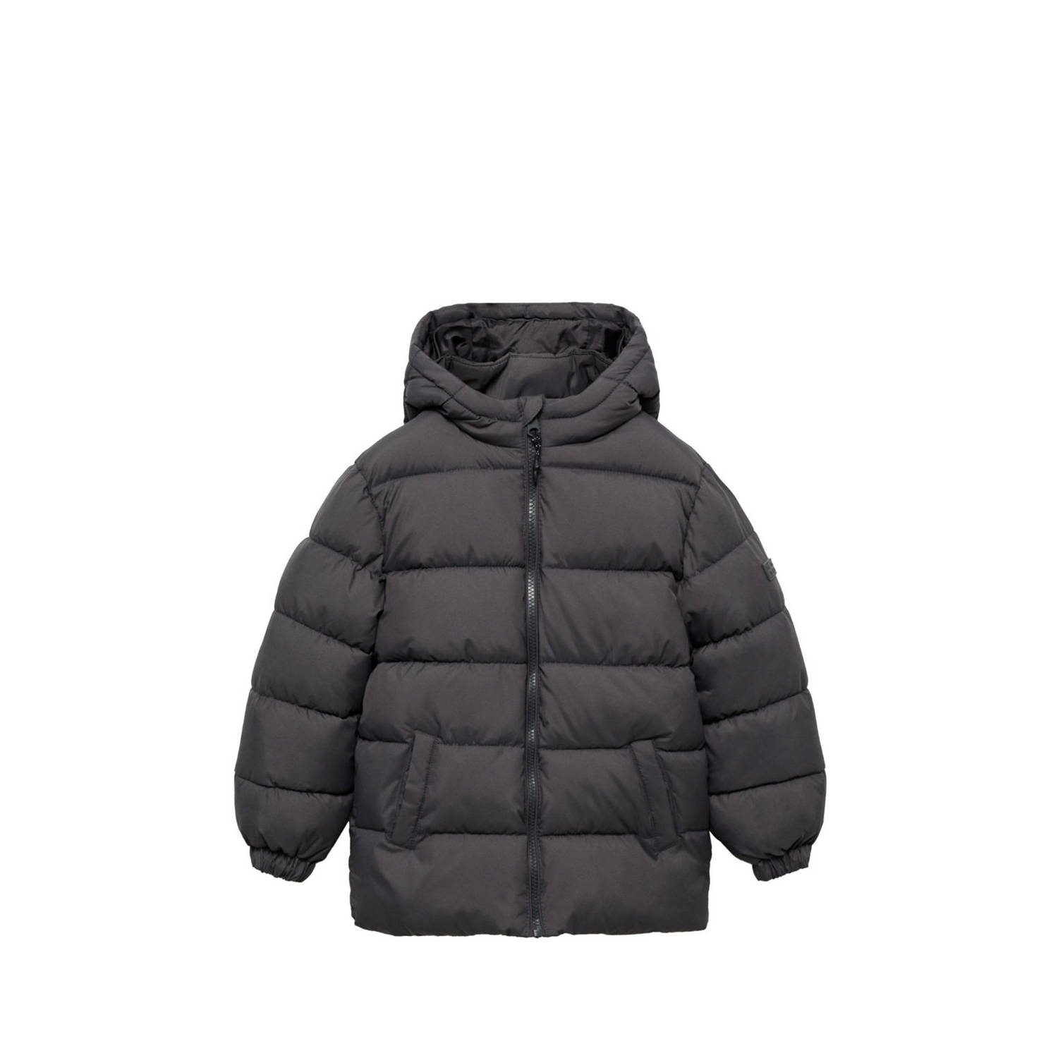 Mango Kids gewatteerde winterjas antraciet