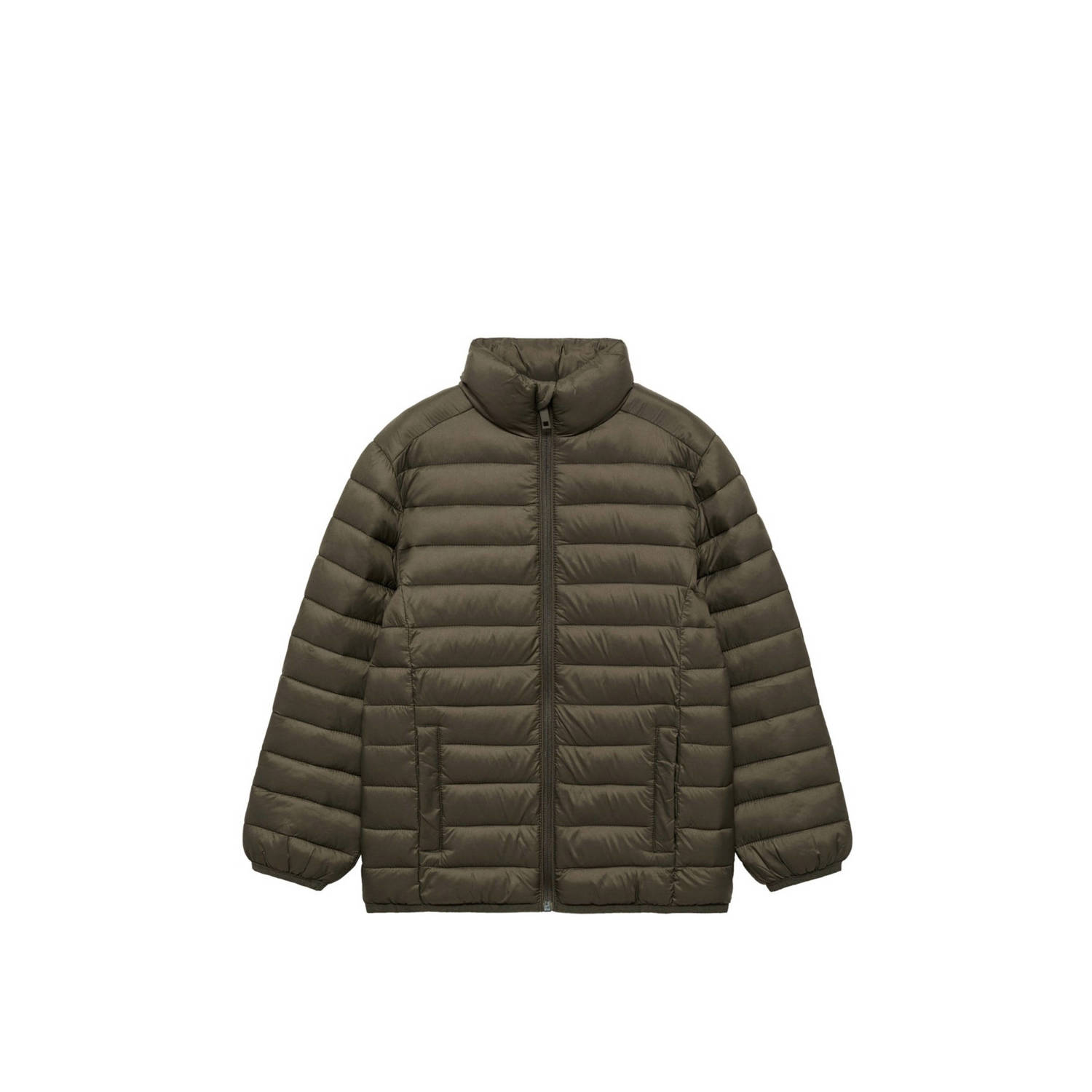 Mango Kids gewatteerde winterjas olijfgroen