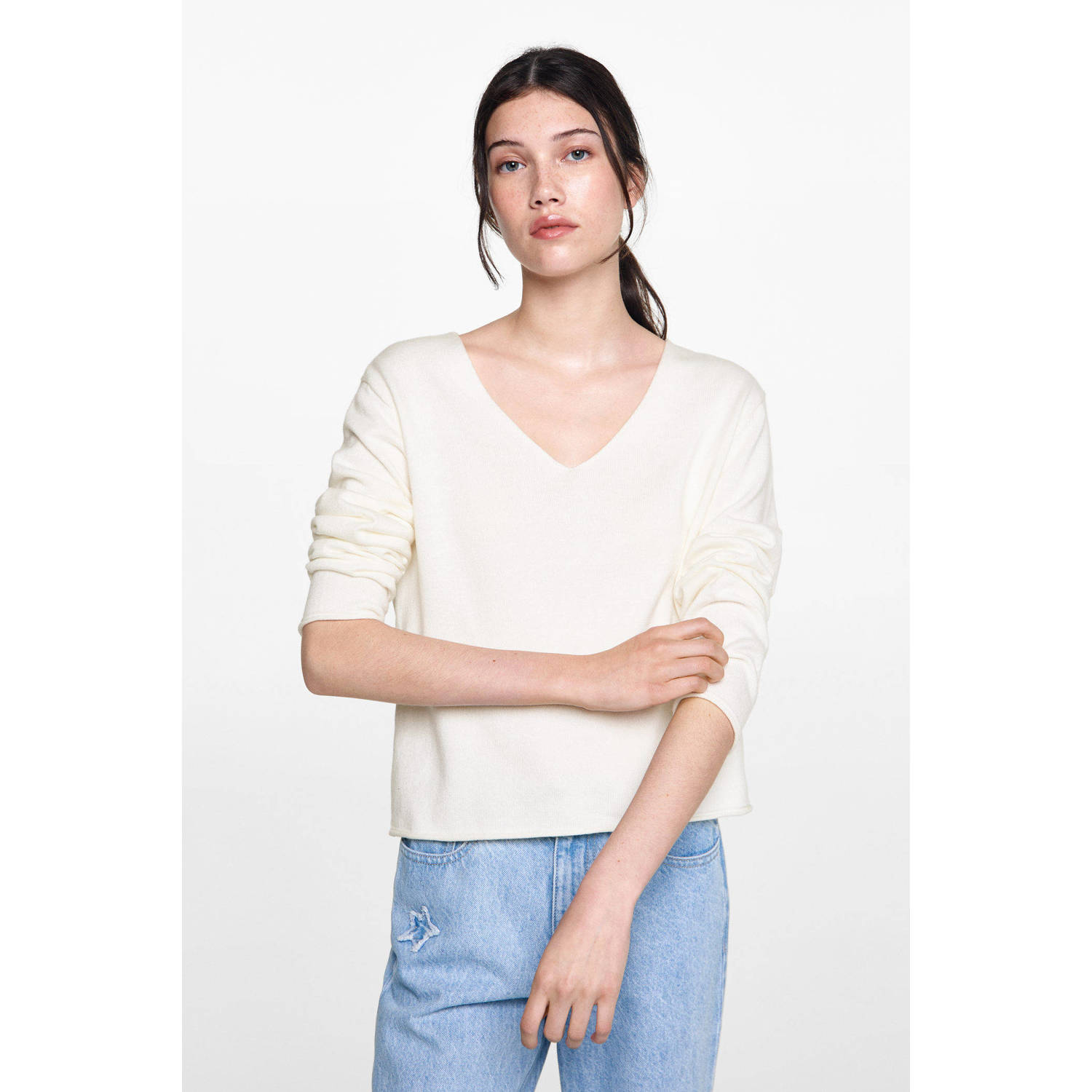MANGO TEEN gebreide trui wit