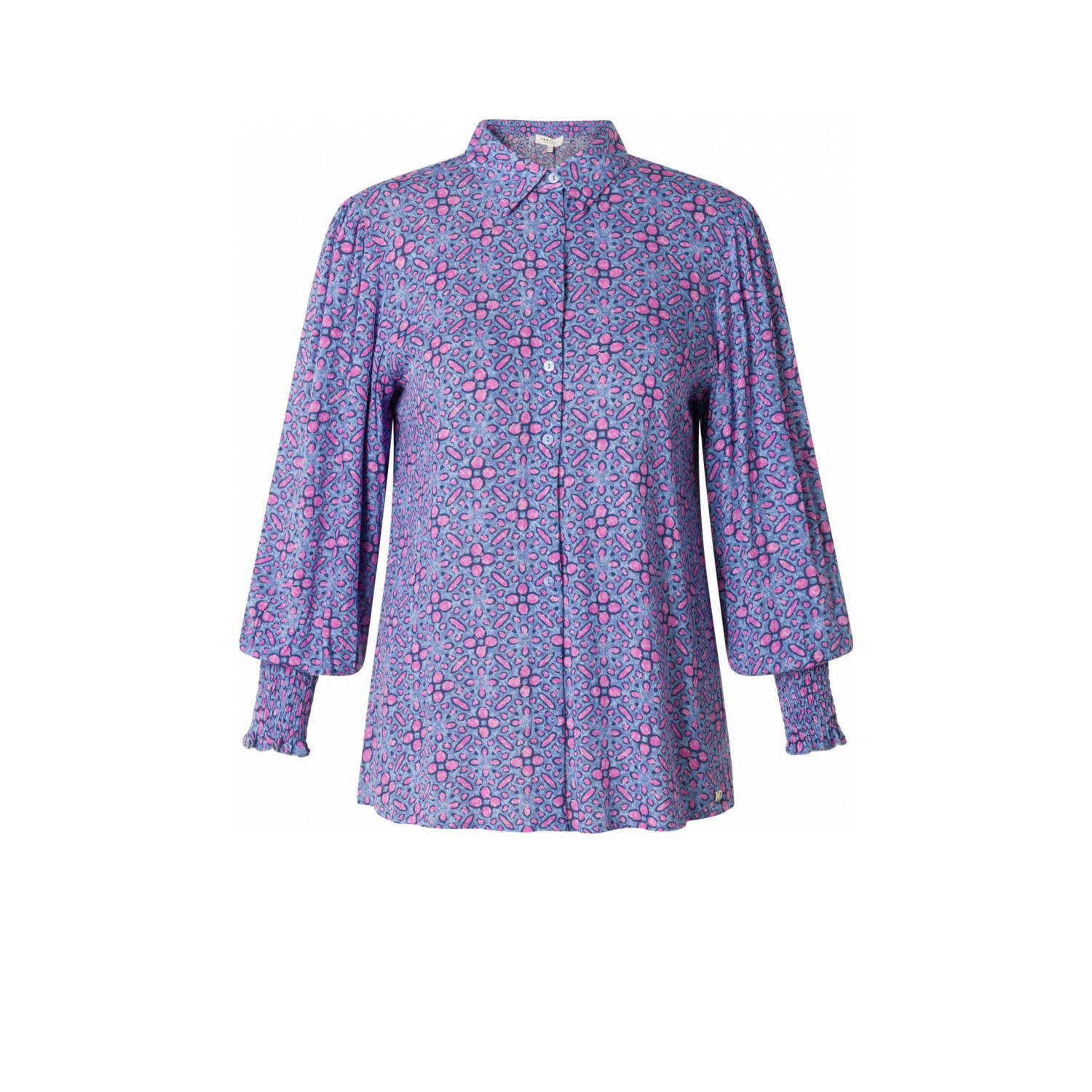 Ivy Beau blouse met all over print paars roze