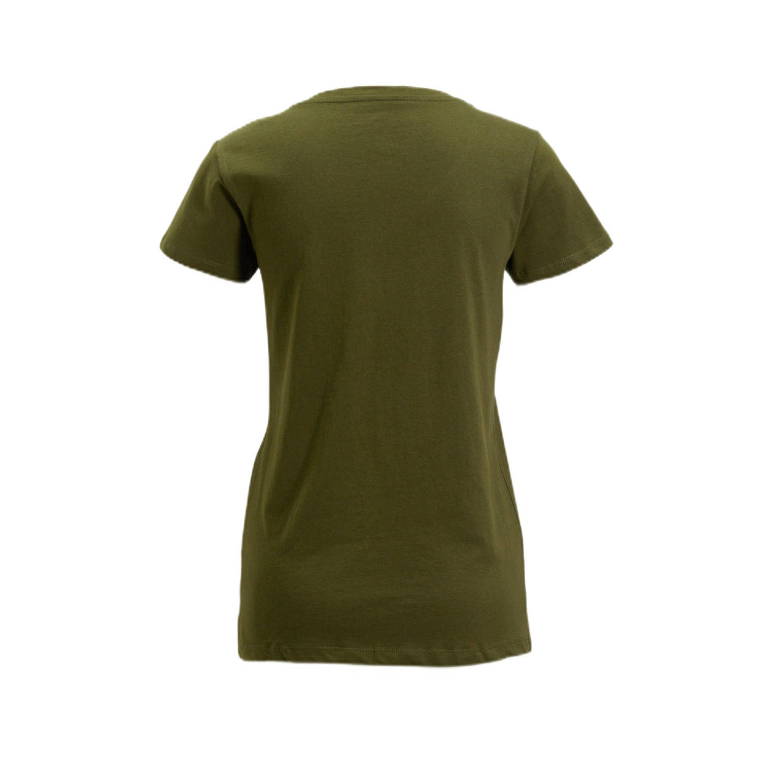anytime T-shirt met V-hals mosgroen