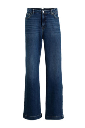 wide leg jeans medium blue denim