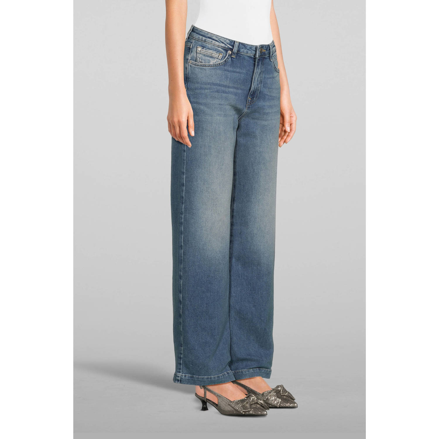 Summum wide leg jeans light blue denim