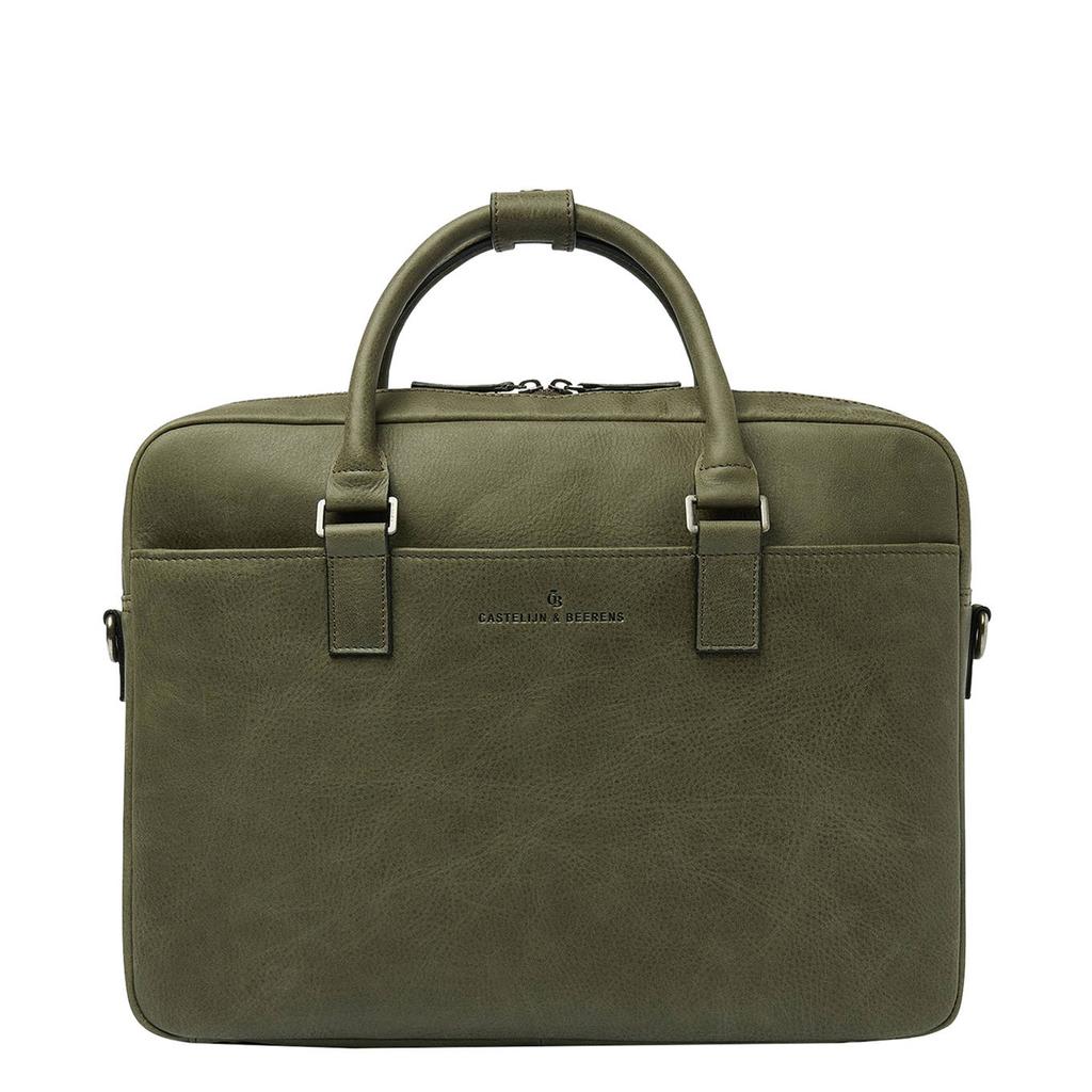 Castelijn & Beerens 15.6 inch leren laptoptas Carisma groen
