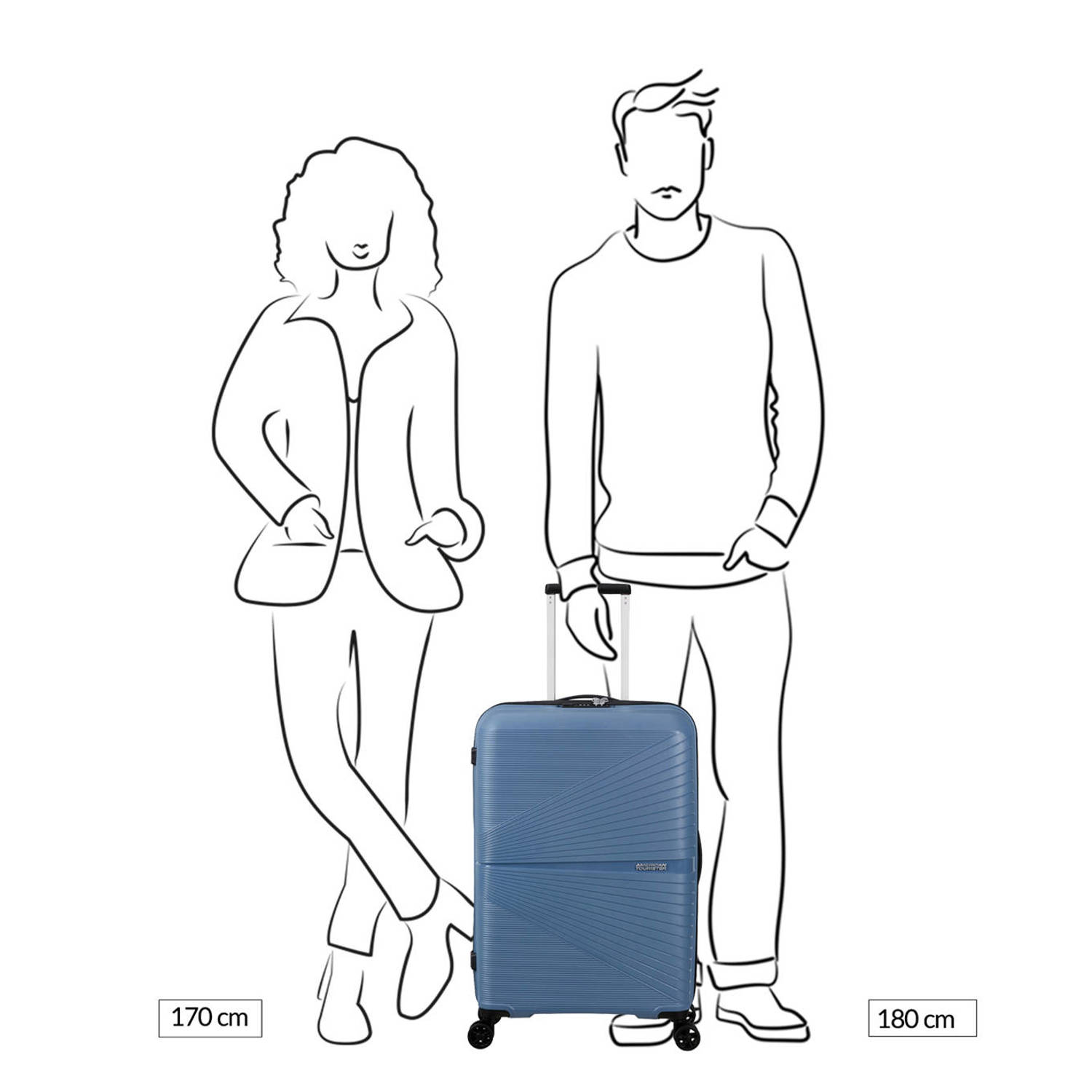 American Tourister trolley Airocnic 67 cm. blauw