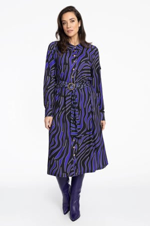jurk met all over print en ceintuur