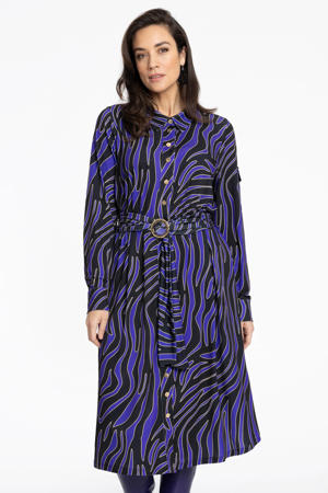 jurk met all over print en ceintuur