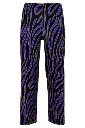 loose fit broek DOLCE met all over print zwart/blauw