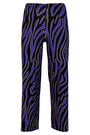 loose fit broek DOLCE met all over print zwart/blauw