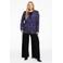 YOEK rechtvallende blazer met all over print zwart/blauw